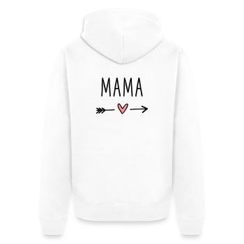 Mom Heart Arrow Love Mother's Day Gift - Unisex Premium Organic Zip Hoodie - white - Back - Thijin (182cm)