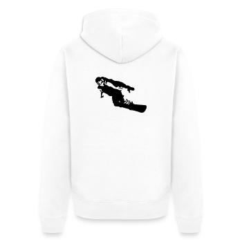 snowboarder - Unisex Premium Organic Zip Hoodie - white - Back - Thijin (182cm)