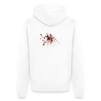 Blood - Unisex Premium Organic Zip Hoodie - white - Back - Thijin (182cm)