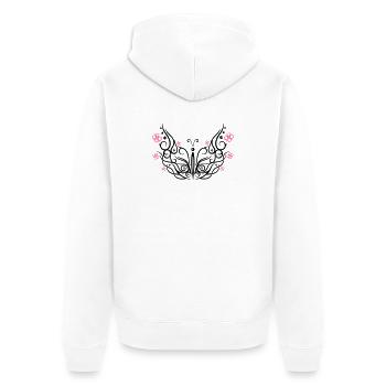 Kirschblüten Schmetterling, butterfly - Veste à capuche bio Premium Unisexe - blanc - Dos - Thijin (182cm)