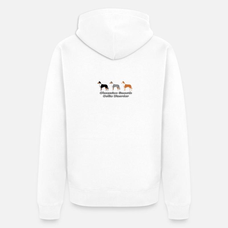 Obsessive Smooth Collie Disorder - Veste à capuche bio Premium Unisexe - blanc