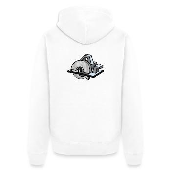 Circular Saw | circular saw - Unisex Premium Organic Zip Hoodie - white - Back - Thijin (182cm)