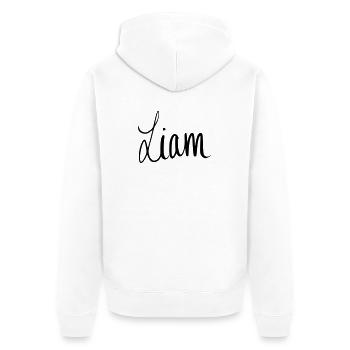 Liam - Unisex Premium Organic Zip Hoodie - white - Back - Thijin (182cm)