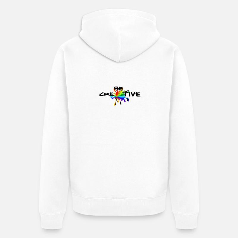 Be creative - Etre créatif - Veste à capuche bio Premium Unisexe - blanc