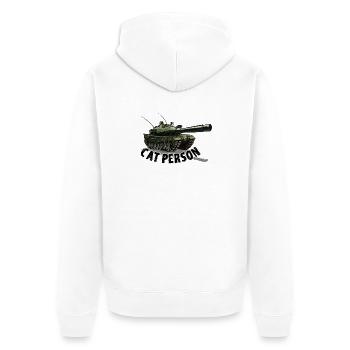 Cat person - Tank - Unisex Premium Bio Zip Hoodie - Weiß - Hinten - Thijin (182cm)