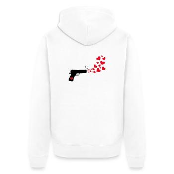Mouvement pour la paix Cœur Déclaration d’amour pour la paix - Veste à capuche bio Premium Unisexe - blanc - Dos - Thijin (182cm)