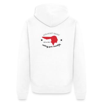Straight Eight - Unisex Premium Bio Zip Hoodie - Weiß - Hinten - Thijin (182cm)