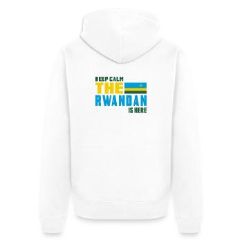 Keep Calm Ruanda Flaggen Design - Unisex Premium Bio Zip Hoodie - Weiß - Hinten - Thijin (182cm)