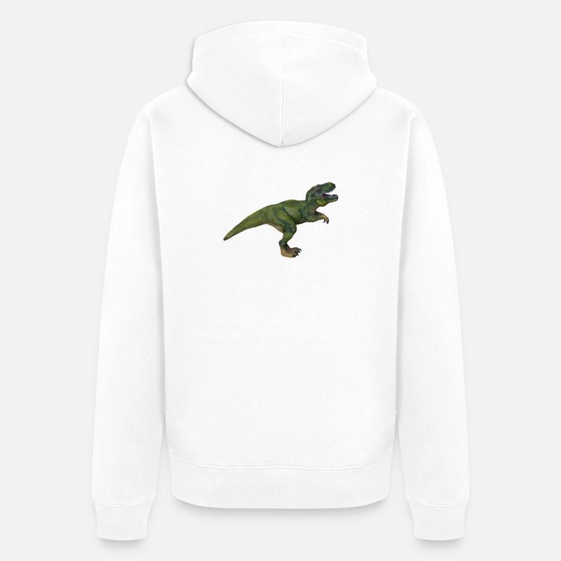 Tom T-Rex - Unisex Premium Bio Zip Hoodie - Weiß