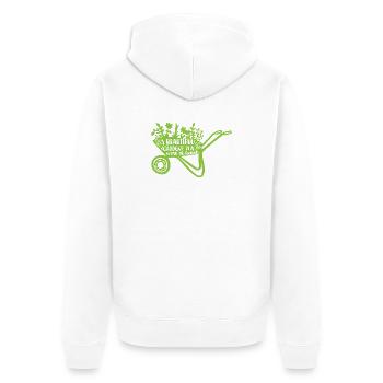 Ein schöner Garten ist eine Herzensangelegenheit - Unisex Premium Bio Zip Hoodie - Weiß - Hinten - Thijin (182cm)
