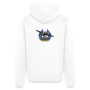 Beechcraft Model 18 - Unisex Premium Bio Zip Hoodie - Weiß - Hinten - Thijin (182cm)