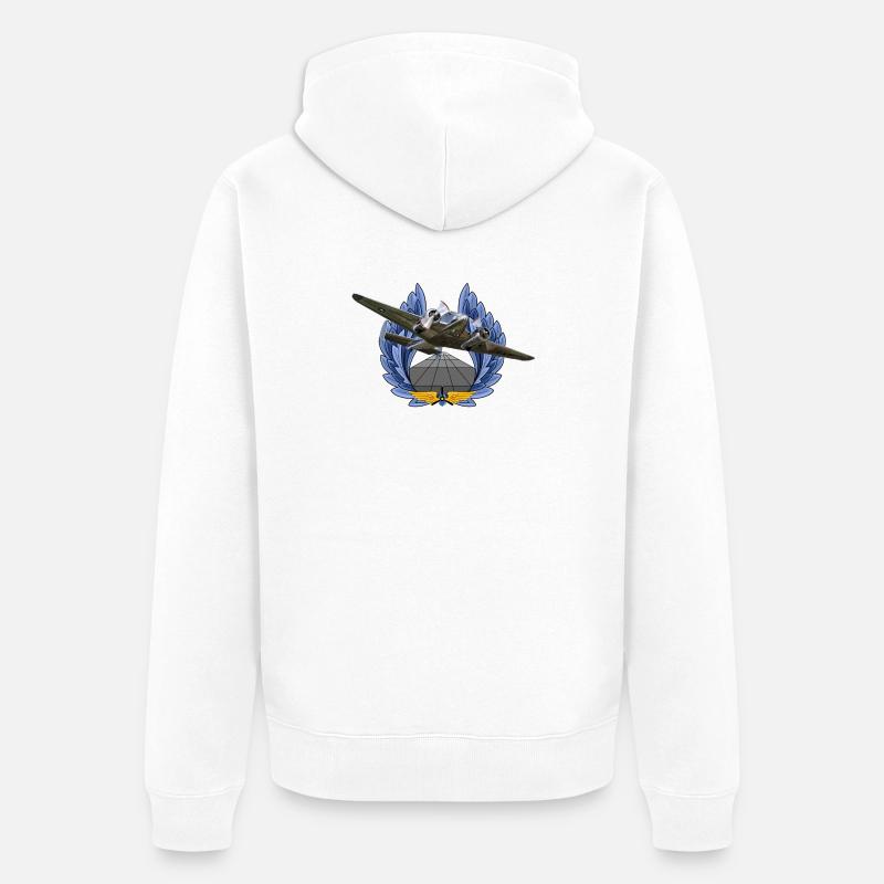 Beechcraft Modèle 18 - Veste à capuche bio Premium Unisexe - blanc