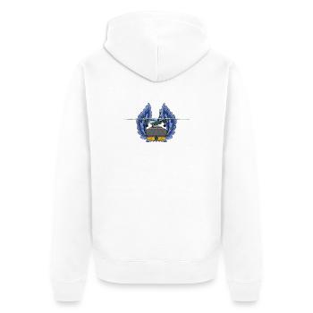 An-26 - Unisex Premium Bio Zip Hoodie - Weiß - Hinten - Thijin (182cm)