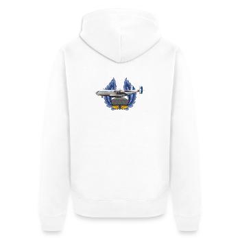 An-22 - Unisex Premium Bio Zip Hoodie - Weiß - Hinten - Thijin (182cm)