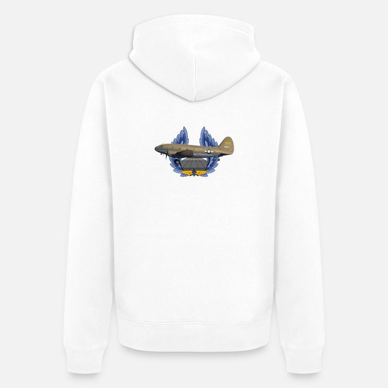 C-46 Commando - Unisex Premium Bio Zip Hoodie - Weiß