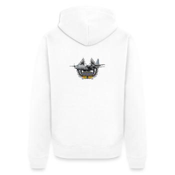 C-130 Hercules - Unisex Premium Bio Zip Hoodie - Weiß - Hinten - Thijin (182cm)