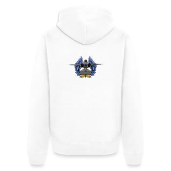 F-35 Lightning II - Unisex Premium Bio Zip Hoodie - Weiß - Hinten - Thijin (182cm)