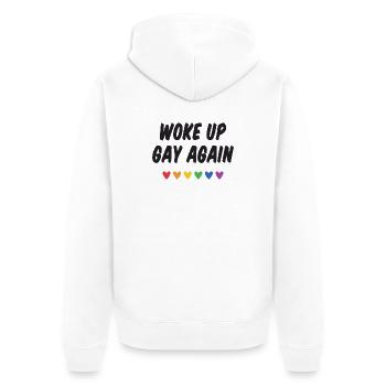 Wieder aufgewacht - Pride Month - Unisex Premium Bio Zip Hoodie - Weiß - Hinten - Thijin (182cm)