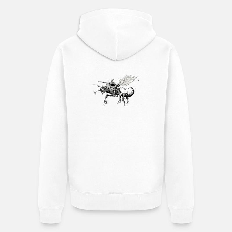 Insecte robot - Veste à capuche bio Premium Unisexe - blanc