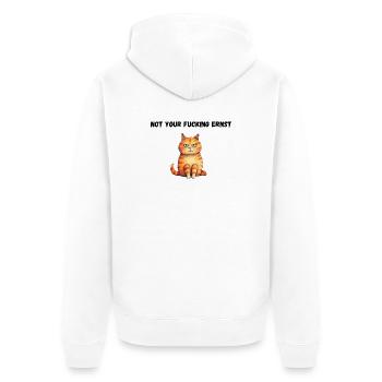 Not your fucking ernst - Unisex Premium Bio Zip Hoodie - Weiß - Hinten - Thijin (182cm)