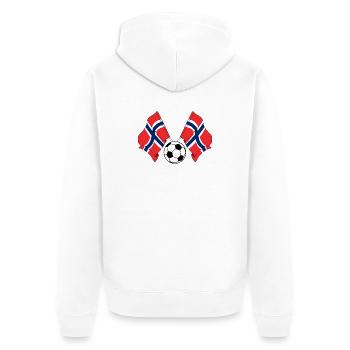 Deux drapeaux norvégiens croisés football Norvège - Veste à capuche bio Premium Unisexe - blanc - Dos - Thijin (182cm)