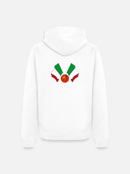 Two Italian Flags Basketball Italy - Unisex Premium Organic Zip Hoodie - white
