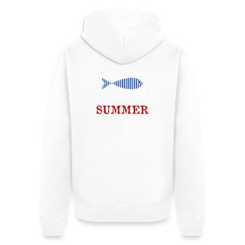 GELIEBTE. VIELEN DANK. DANKE HERRIN - Unisex Premium Bio Zip Hoodie - Weiß - Hinten - Thijin (182cm)