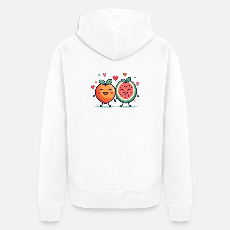 Fruchtige Leidenschaft, Liebe - Unisex Premium Bio Zip Hoodie - Weiß