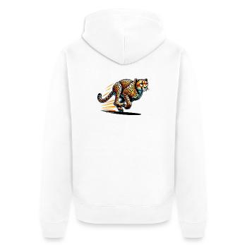 Cheetah - Unisex Premium Organic Zip Hoodie - white - Back - Thijin (182cm)