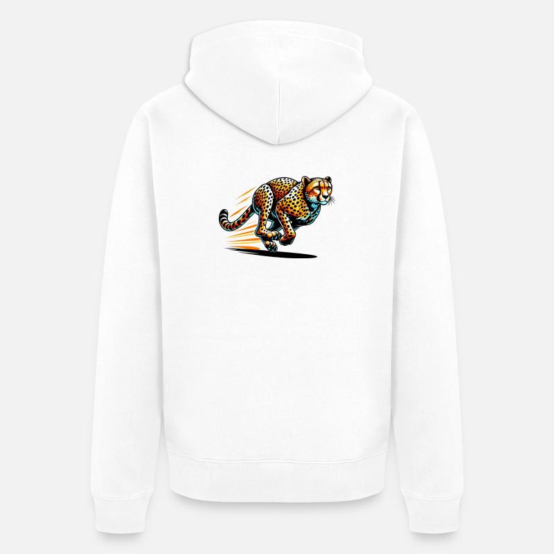 Gepard - Unisex Premium Bio Zip Hoodie - Weiß