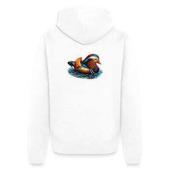 Mandarin duck - Unisex Premium Organic Zip Hoodie - white - Back - Thijin (182cm)