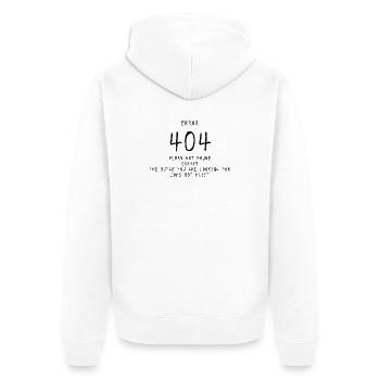 Erreur 404 - Veste à capuche bio Premium Unisexe - blanc - Dos - Thijin (182cm)