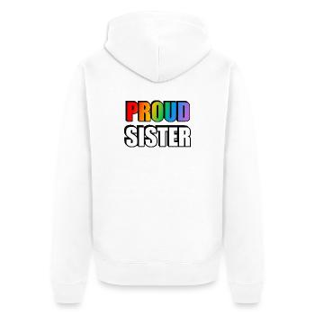 Stolze Schwester Pride Rainbow LGBT Ally - Unisex Premium Bio Zip Hoodie - Weiß - Hinten - Thijin (182cm)