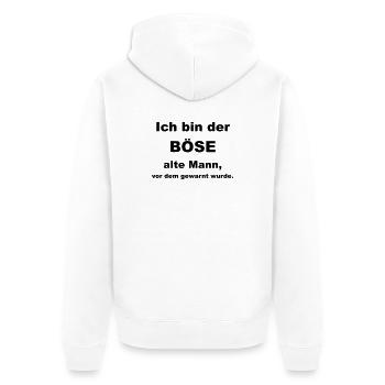 Je suis le mauvais vieil homme dont on avait prévenu. - Veste à capuche bio Premium Unisexe - blanc - Dos - Thijin (182cm)