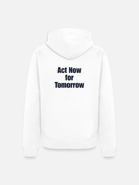 Handlungsmotiv für morgen - Unisex Premium Bio Zip Hoodie - Weiß