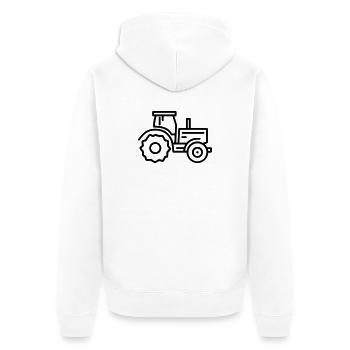 Traktor - Unisex Premium Bio Zip Hoodie - Weiß - Hinten - Thijin (182cm)