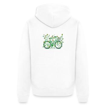 Vélo floral - Bloomy Bicycle - Veste à capuche bio Premium Unisexe - blanc - Dos - Thijin (182cm)