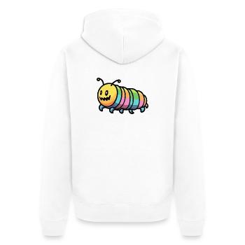 Wurm Halloween Zombie - Unisex Premium Bio Zip Hoodie - Weiß - Hinten - Thijin (182cm)