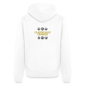 Klassisch trainierte geometrische Würfel - Unisex Premium Bio Zip Hoodie - Weiß - Hinten - Thijin (182cm)
