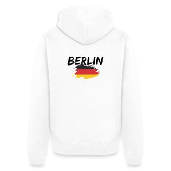 Berlin, Allemagne - Veste à capuche bio Premium Unisexe - blanc - Dos - Thijin (182cm)