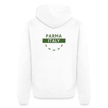 Parma Italien Grünes Emblem - Unisex Premium Bio Zip Hoodie - Weiß - Hinten - Thijin (182cm)