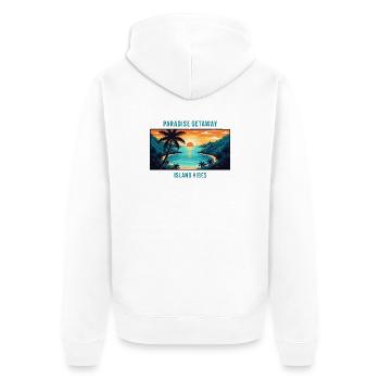 Bahamas, îles paradisiaques, plage tropicale, palmier de soleil - Veste à capuche bio Premium Unisexe - blanc - Dos - Thijin (182cm)