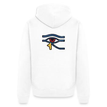 Oeil d’Horus Ligne Bleue - Veste à capuche bio Premium Unisexe - blanc - Dos - Thijin (182cm)
