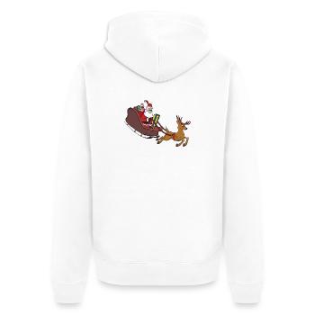 Santa Sleigh Dash und Rentierlauf - Unisex Premium Bio Zip Hoodie - Weiß - Hinten - Thijin (182cm)