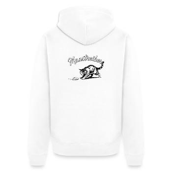 Maustreiber Katze, Für Nerds, Geeks & Katzenfans - Unisex Premium Bio Zip Hoodie - Weiß - Hinten - Thijin (182cm)