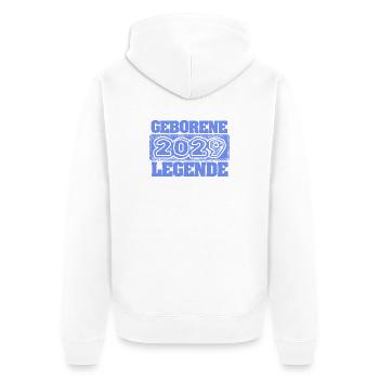 2029 - Unisex Premium Bio Zip Hoodie - Weiß - Hinten - Thijin (182cm)