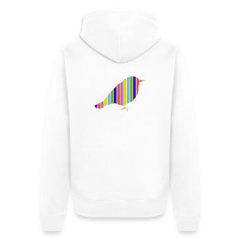 Bird in bright colors - Unisex Premium Organic Zip Hoodie - white - Back - Thijin (182cm)
