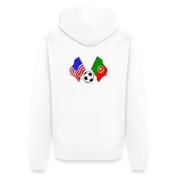 Football Portugal vs USA - Veste à capuche bio Premium Unisexe - blanc - Dos - Thijin (182cm)