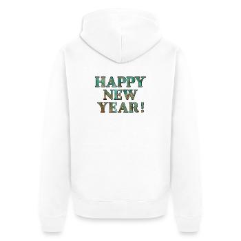 Happy New Year Wishes - Unisex Premium Organic Zip Hoodie - white - Back - Thijin (182cm)