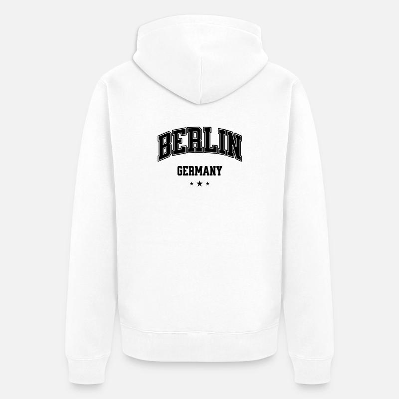 Logo de l’Arch Collegiate de Berlin - Veste à capuche bio Premium Unisexe - blanc